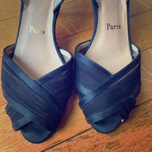 Christian Louboutin black peep toe shoes, size 37